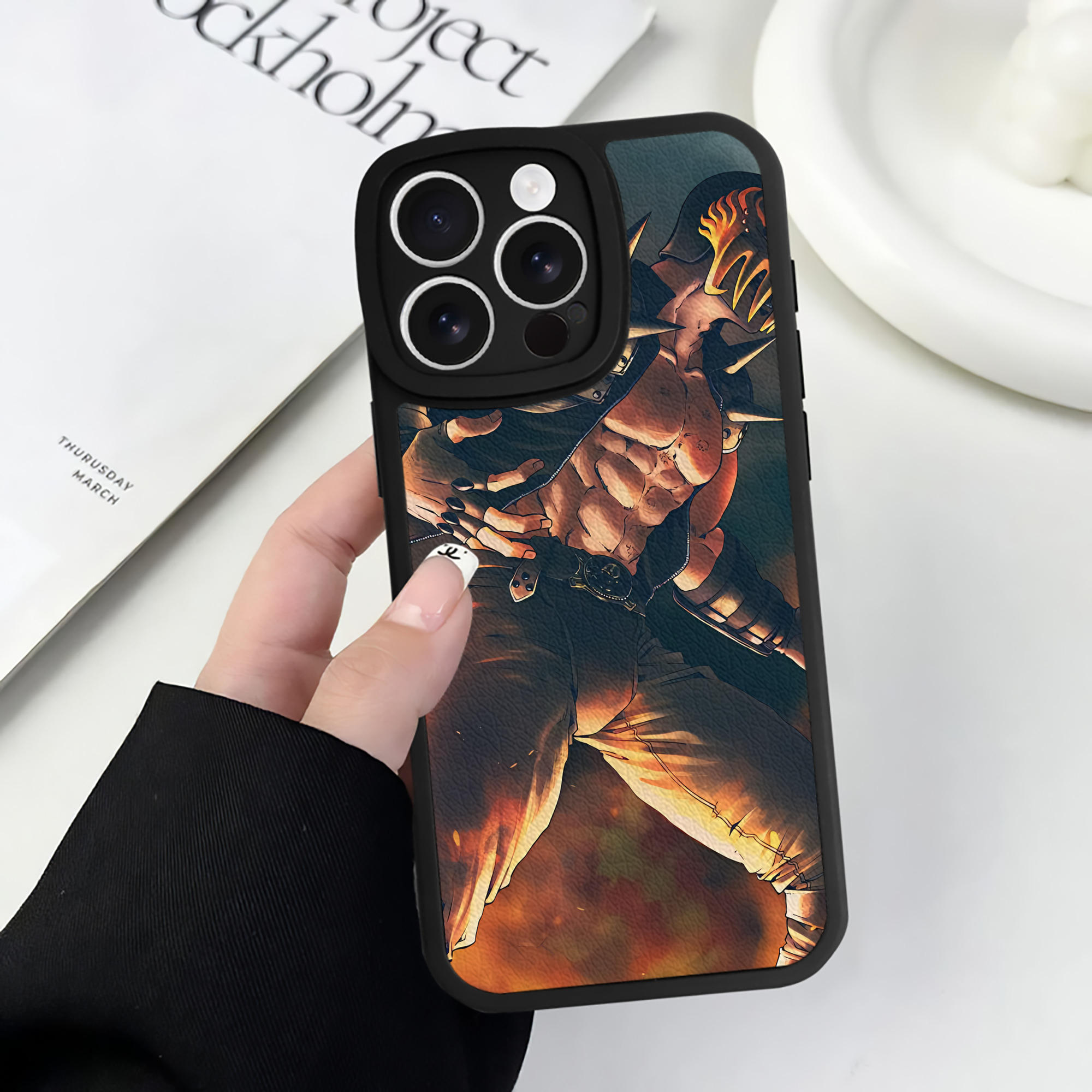 （画像用） 北斗の拳 Fist of the North Star 【iPhone 16シリーズ対応】シリコンスマホケース（レザー調） 材質：シリコン